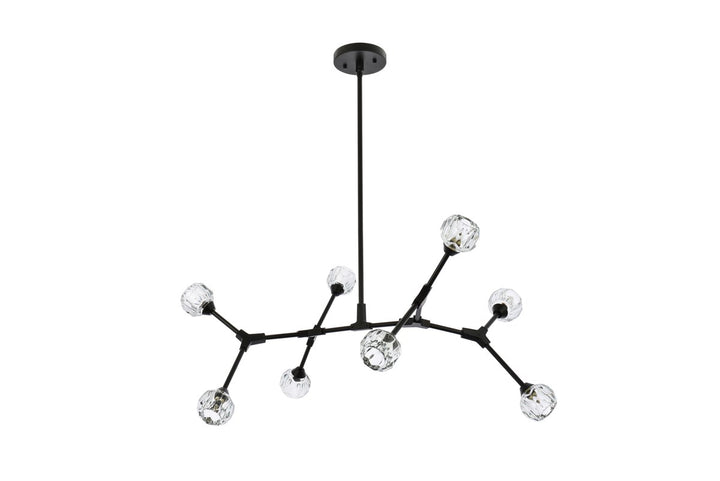 8 Light Pendant In Black