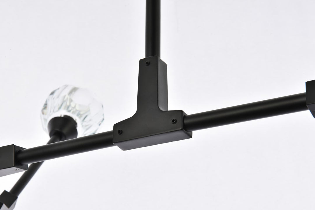 8 Light Pendant In Black