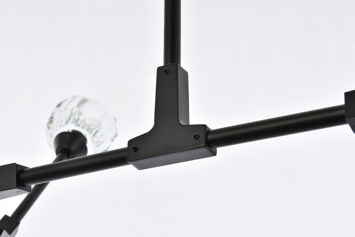 8 Light Pendant In Black