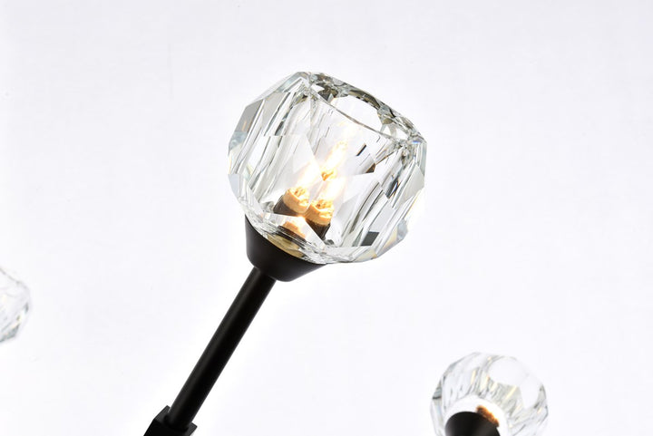 8 Light Pendant In Black