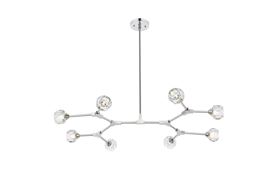 8 Light Pendant In Chrome by Elegant Lighting