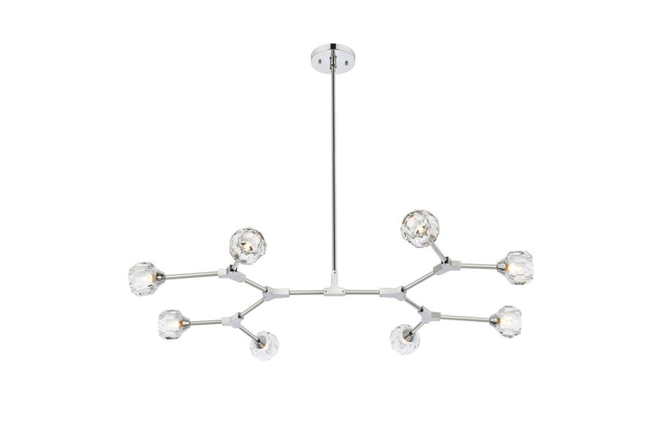 8 Light Pendant In Chrome by Elegant Lighting
