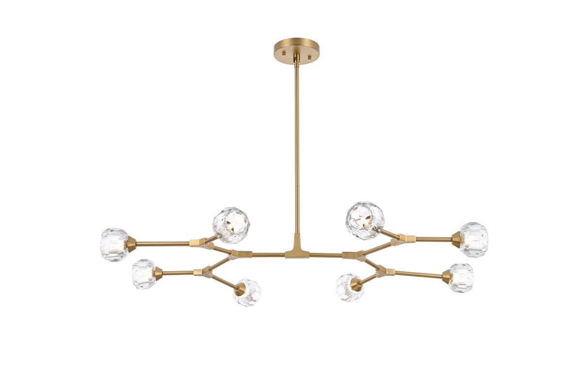 8 Light Pendant In Gold by Elegant Lighting