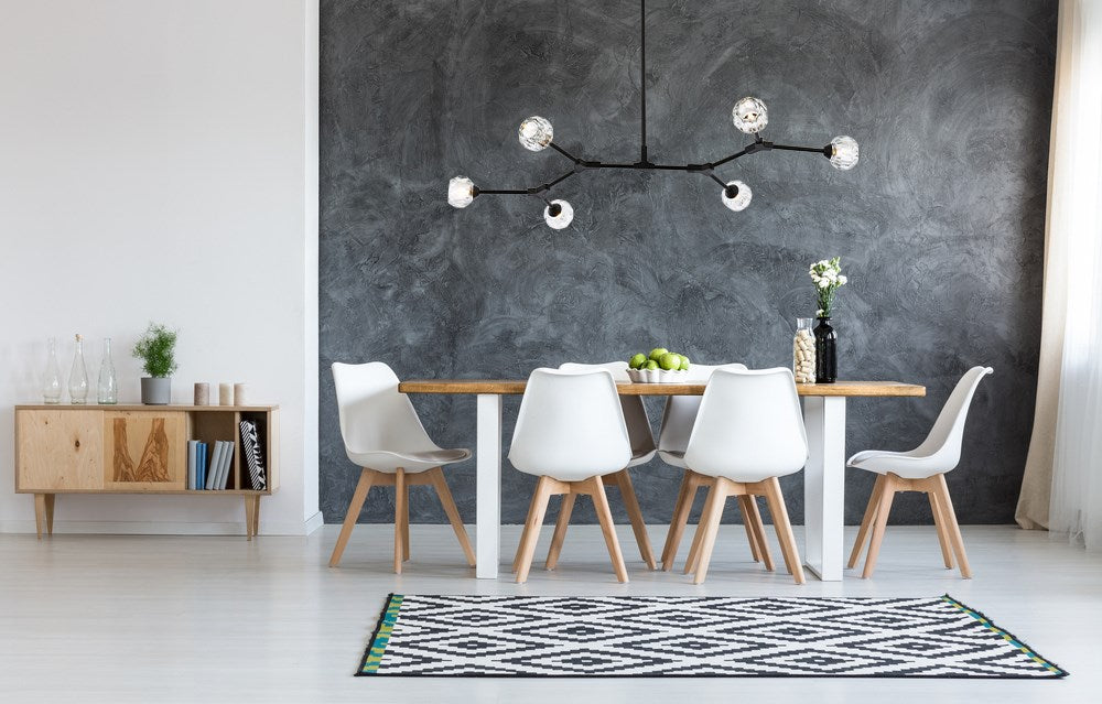 6 Light Pendant In Black