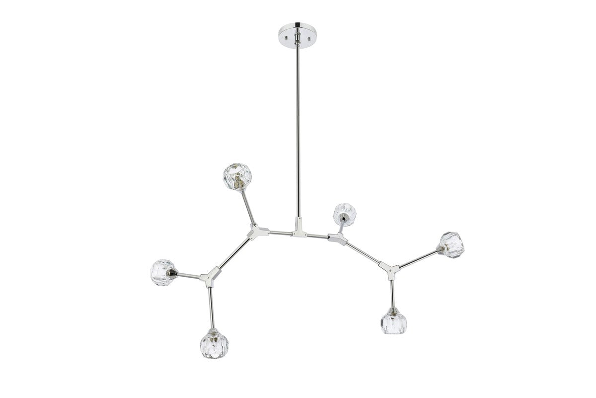 6 Light Pendant In Chrome