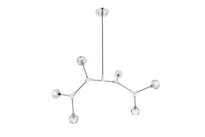 6 Light Pendant In Chrome