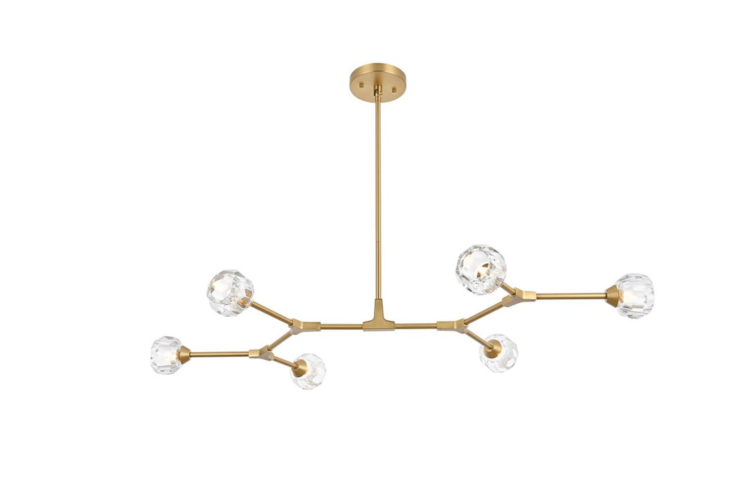 6 Light Pendant In Gold by Elegant Lighting