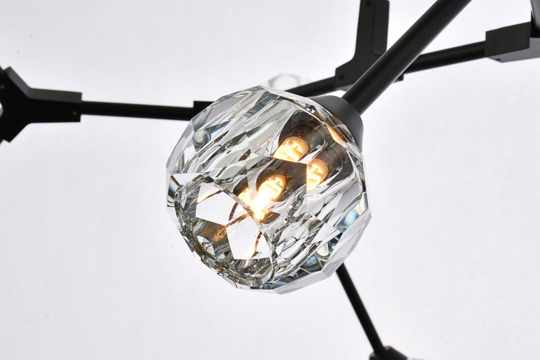 10 Light Pendant In Black