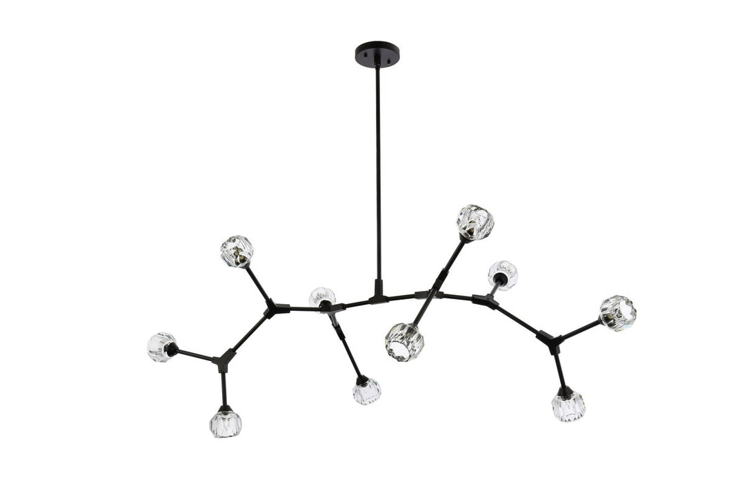 10 Light Pendant In Black