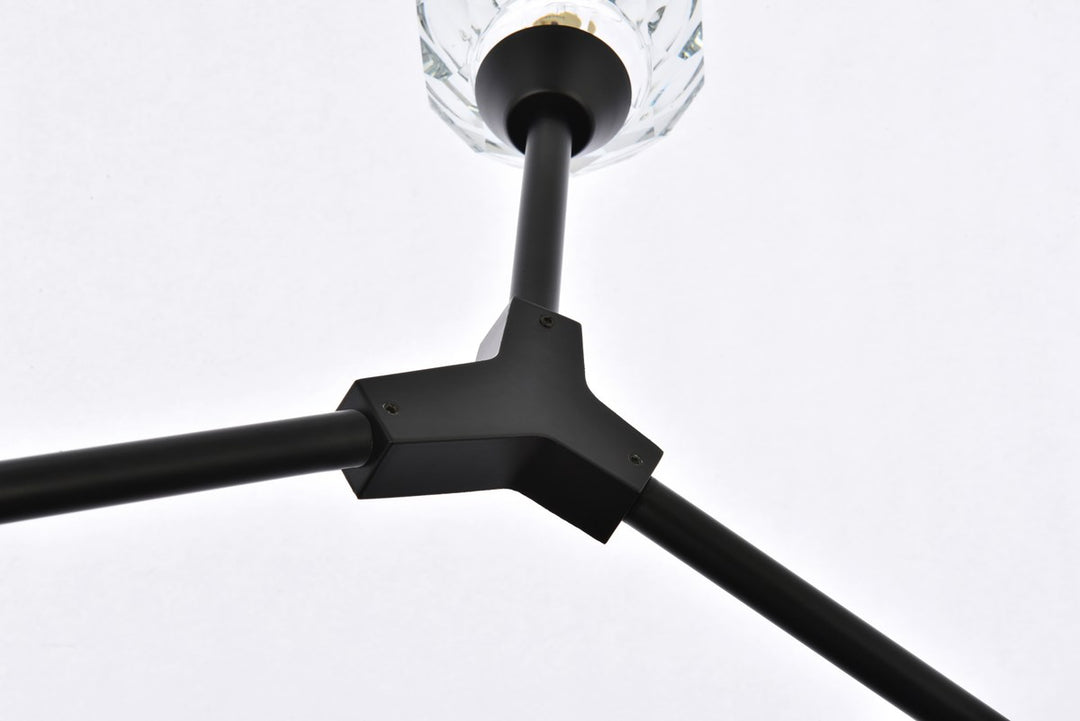 10 Light Pendant In Black