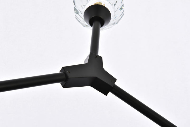 10 Light Pendant In Black