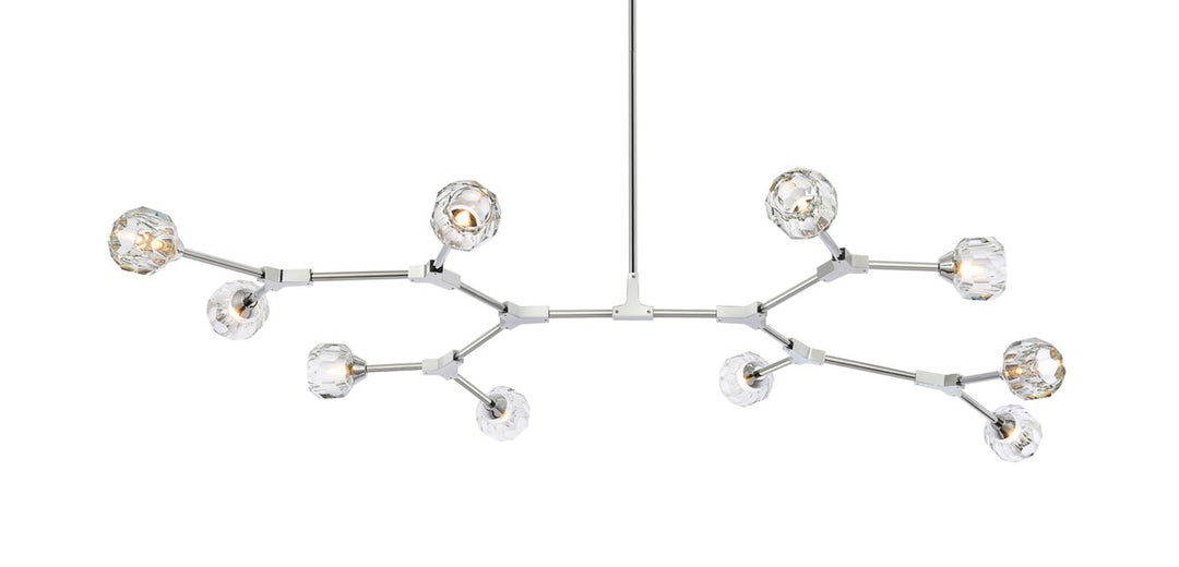 10 Light Pendant In Chrome