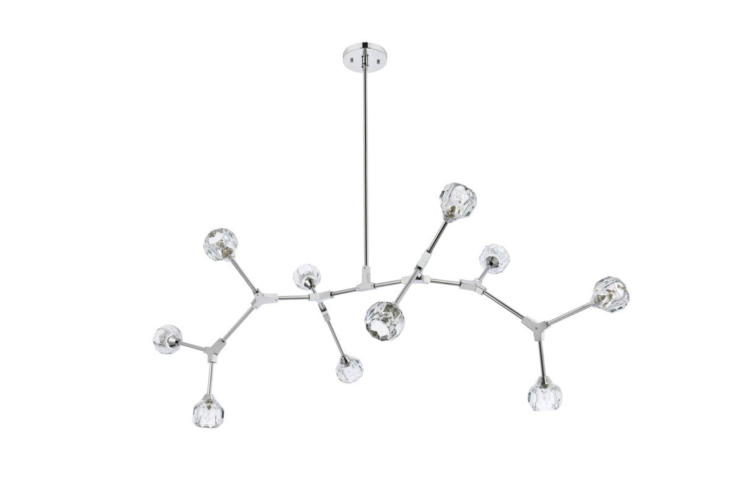 10 Light Pendant In Chrome