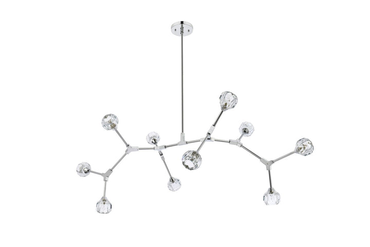 10 Light Pendant In Chrome
