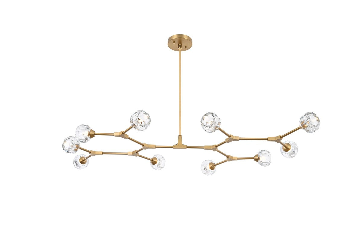 10 Light Pendant In Gold by Elegant Lighting