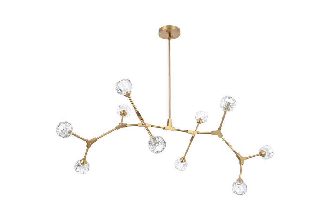 10 Light Pendant In Gold