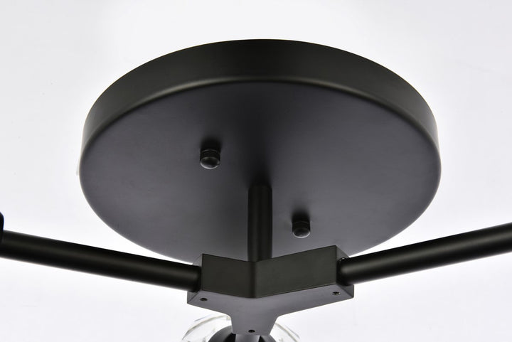 3 Light Flush Mount In Black