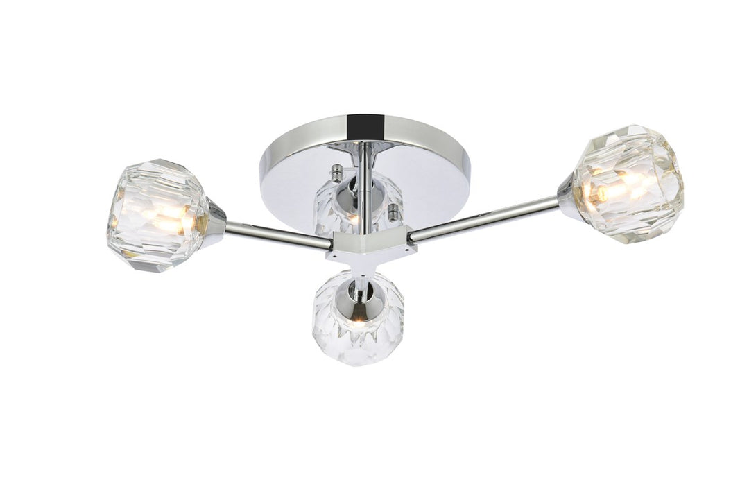3 Light Flush Mount In Chrome