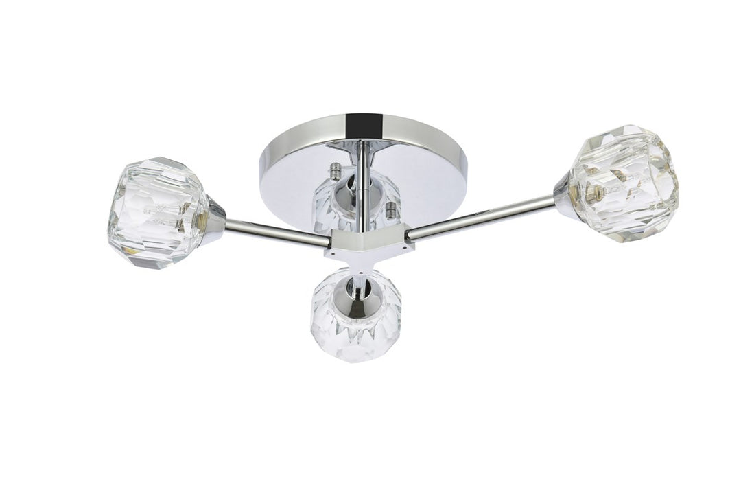 3 Light Flush Mount In Chrome