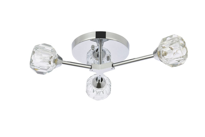3 Light Flush Mount In Chrome