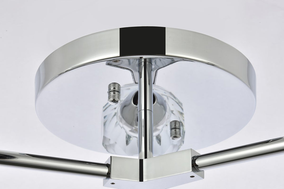 3 Light Flush Mount In Chrome