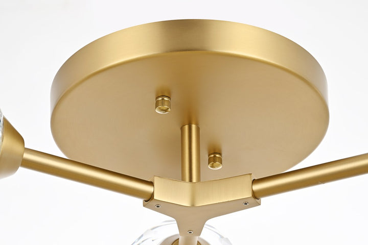 3 Light Flush Mount In Gold