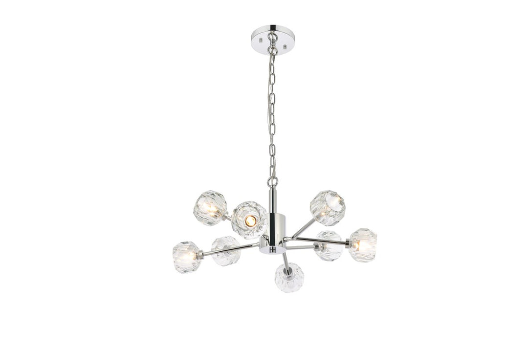 8 Light Pendant In Chrome by Elegant Lighting