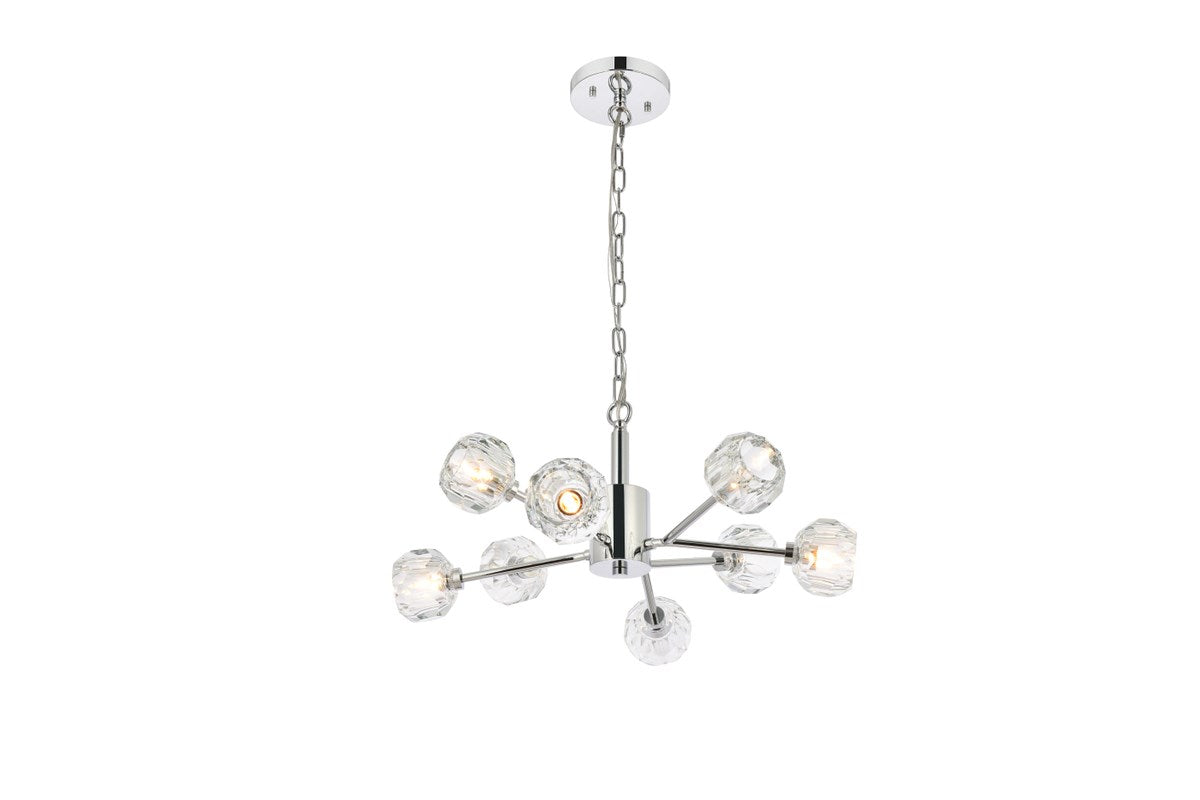 8 Light Pendant In Chrome by Elegant Lighting