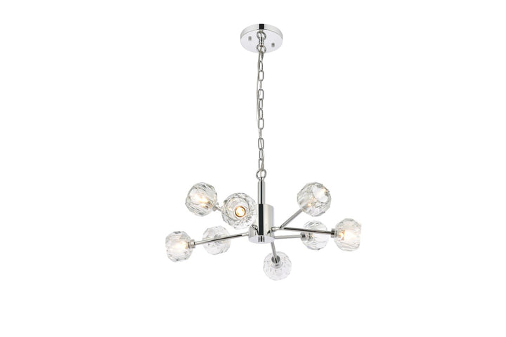 8 Light Pendant In Chrome by Elegant Lighting