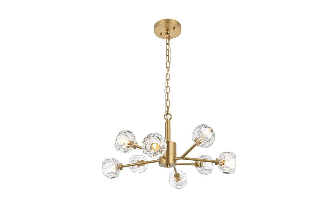 8 Light Pendant In Gold by Elegant Lighting