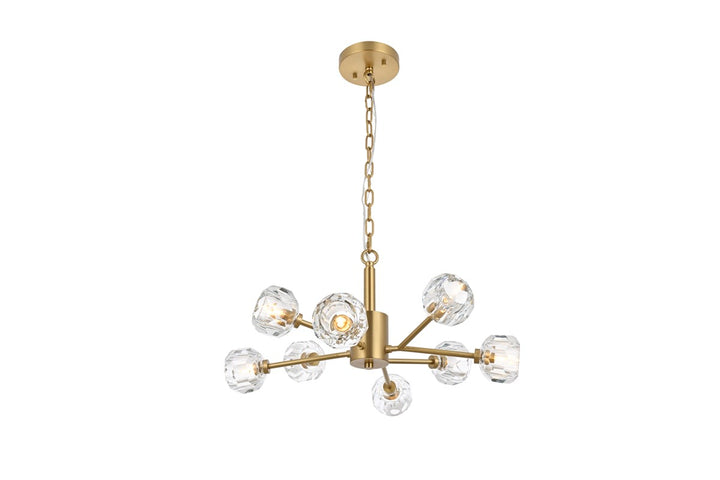 8 Light Pendant In Gold by Elegant Lighting