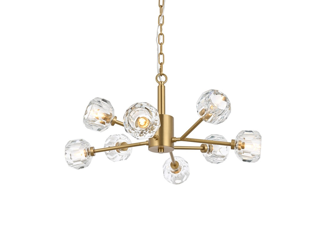 8 Light Pendant In Gold