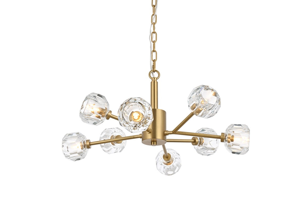 8 Light Pendant In Gold