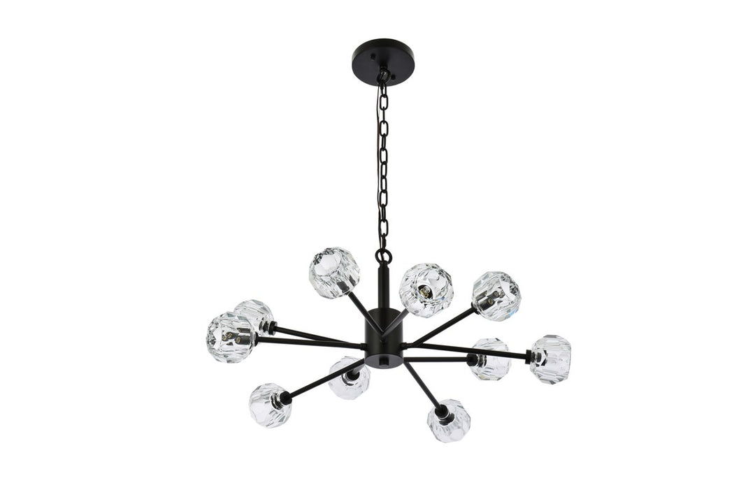 10 Light Pendant In Black