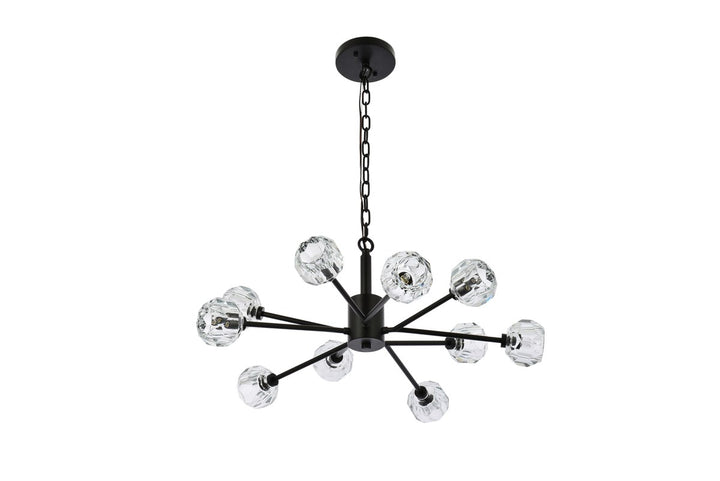 10 Light Pendant In Black