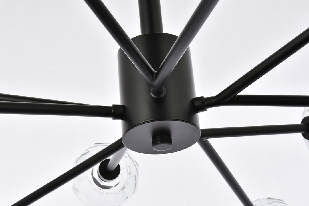 10 Light Pendant In Black