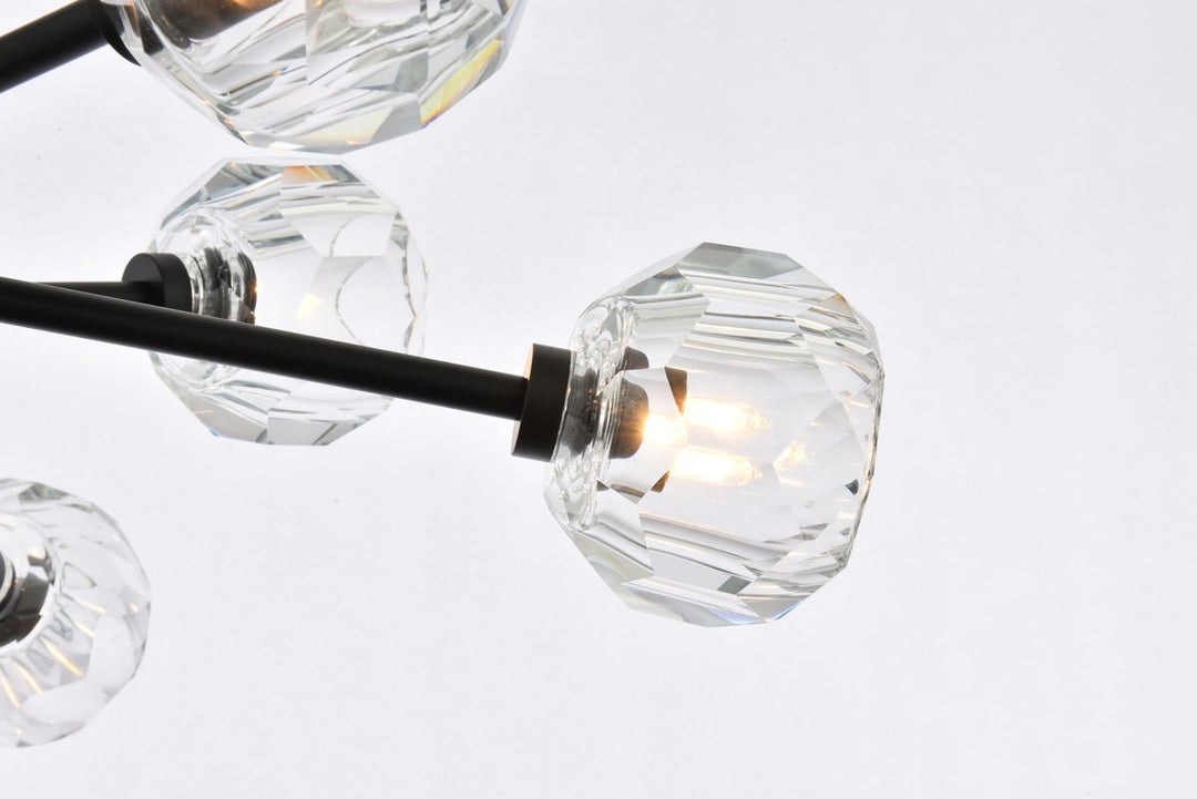 10 Light Pendant In Black