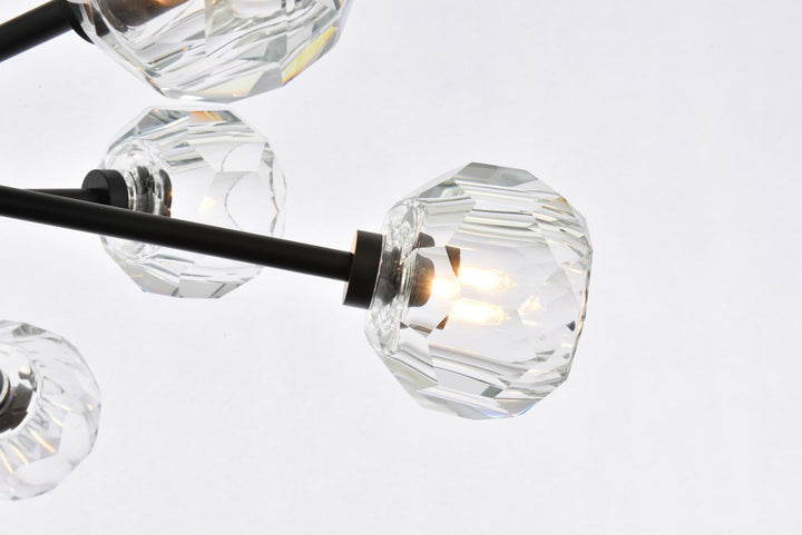10 Light Pendant In Black