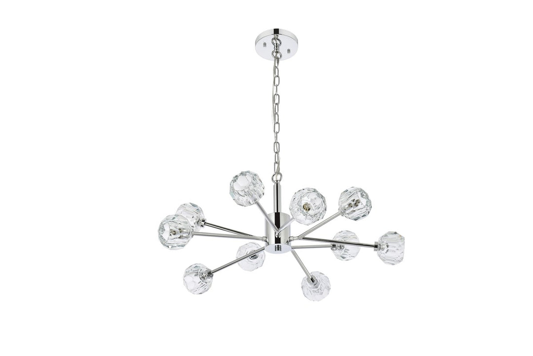 10 Light Pendant In Chrome