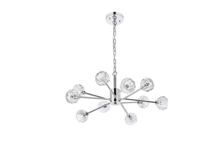10 Light Pendant In Chrome