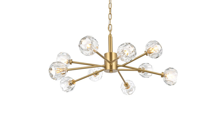 10 Light Pendant In Gold