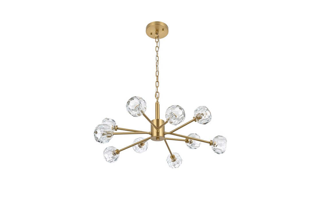 10 Light Pendant In Gold