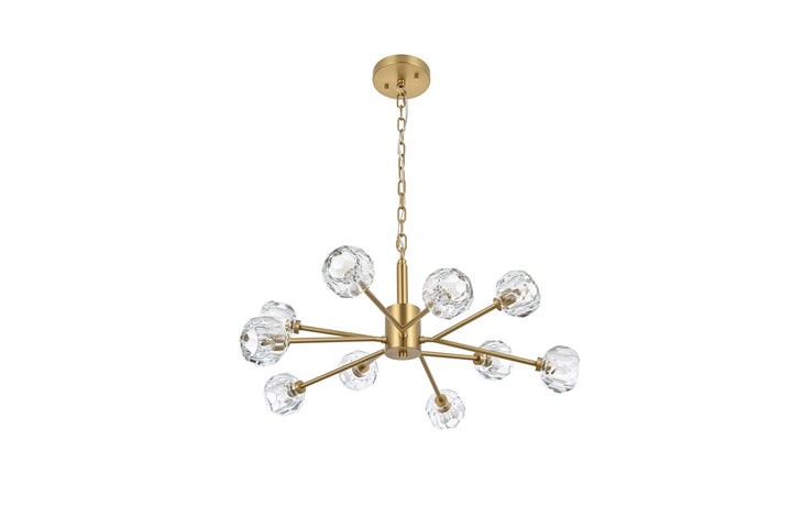 10 Light Pendant In Gold