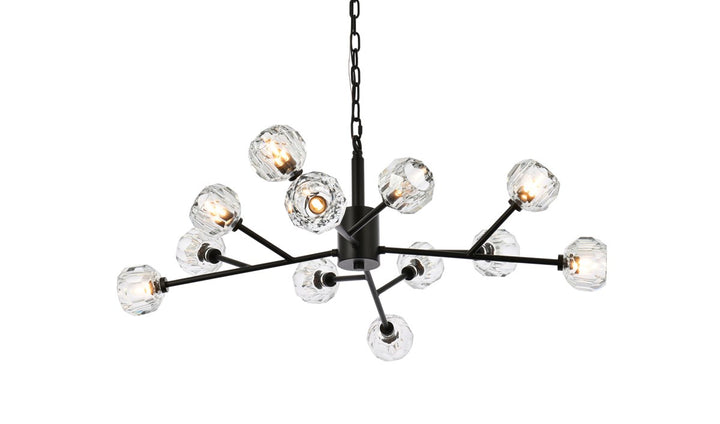 12 Light Pendant In Black