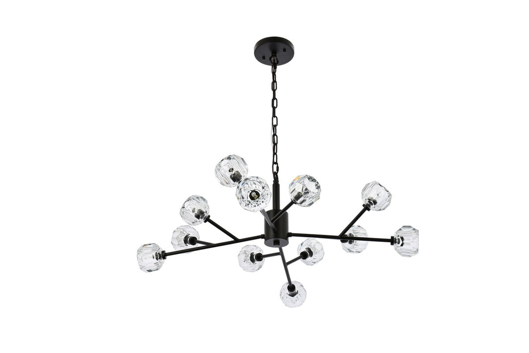 12 Light Pendant In Black