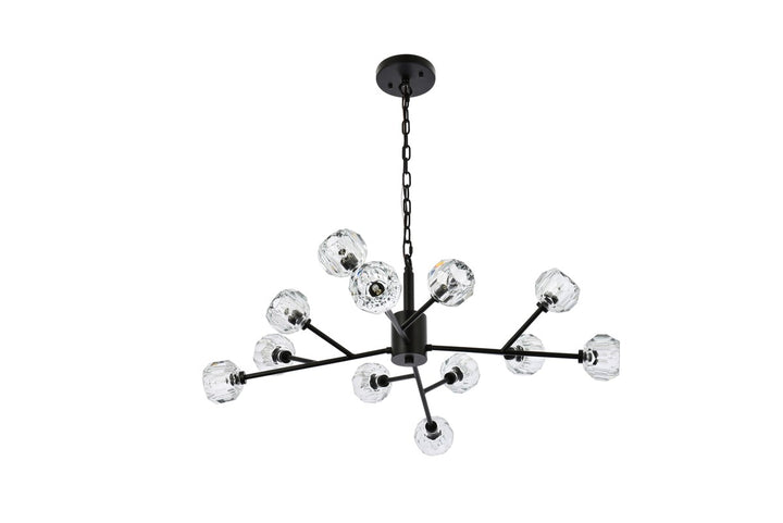 12 Light Pendant In Black