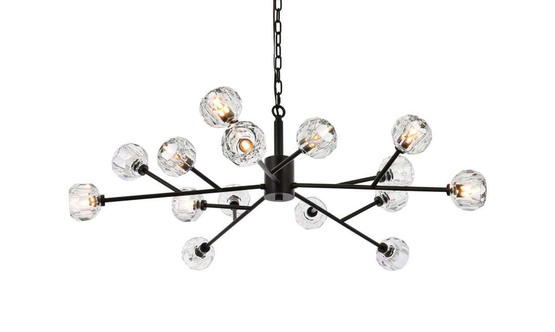 15 Light Pendant In Black