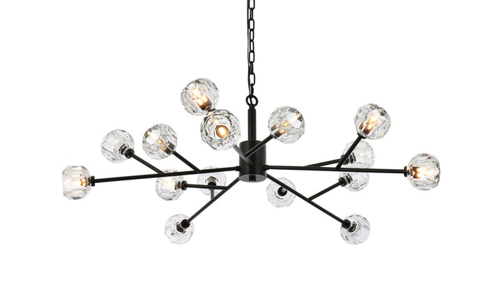 15 Light Pendant In Black