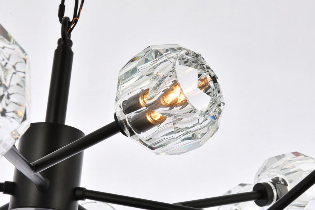 15 Light Pendant In Black