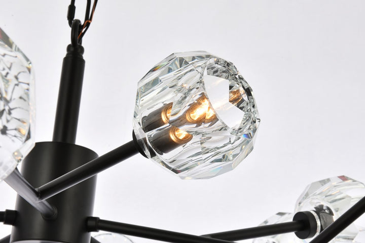 15 Light Pendant In Black